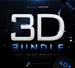 极品PS图层样式－时尚的3D文本效果（1-5合集版）：Modern 3D Text Effects Bundle